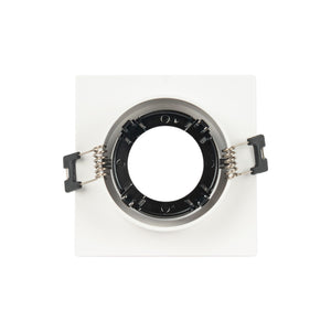 Aro downlight cuadrado basculante para bombilla GU10 / MR16 - Bajo UGR - Corte Ø75 mm - Barcelona Led-