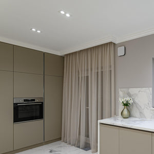 KIT Aro downlight cuadrado 93x93mm (blanco/champagne) + Bombilla GU10 6W + Portalámparas (6)