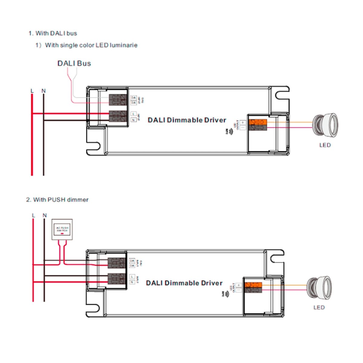 Driver regulable DALI DT6 monocolor 220-240V - Salida 3-42V DC - 10W (100-500mA) - Barcelona Led-