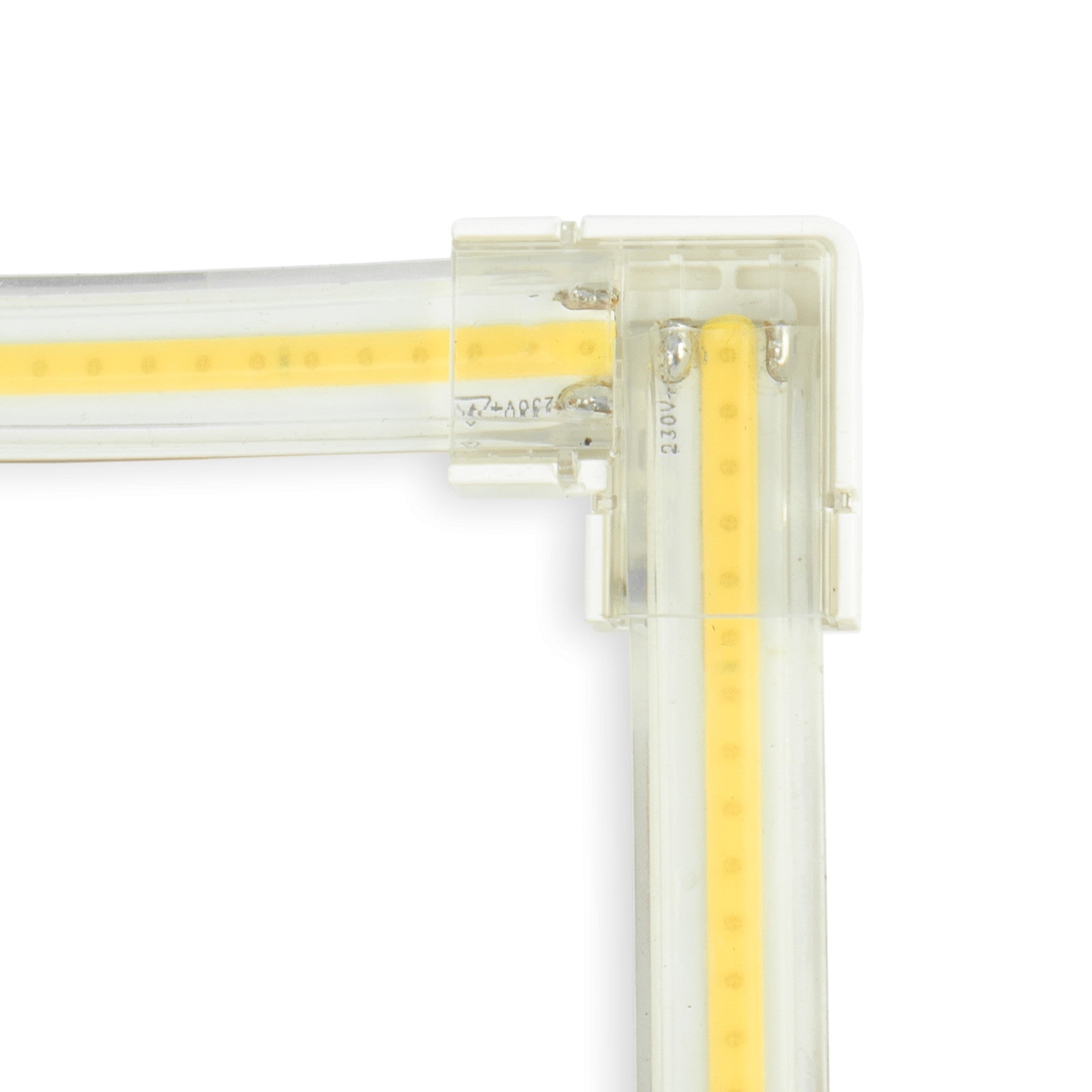 Conector estanco esquina para tira LED COB 220V - 2 pines - Tira 12mm - IP67 (1)