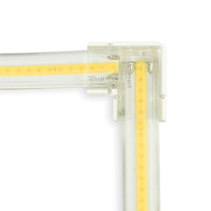 Conector estanco esquina para tira LED COB 220V - 2 pines - Tira 12mm - IP67 (1)