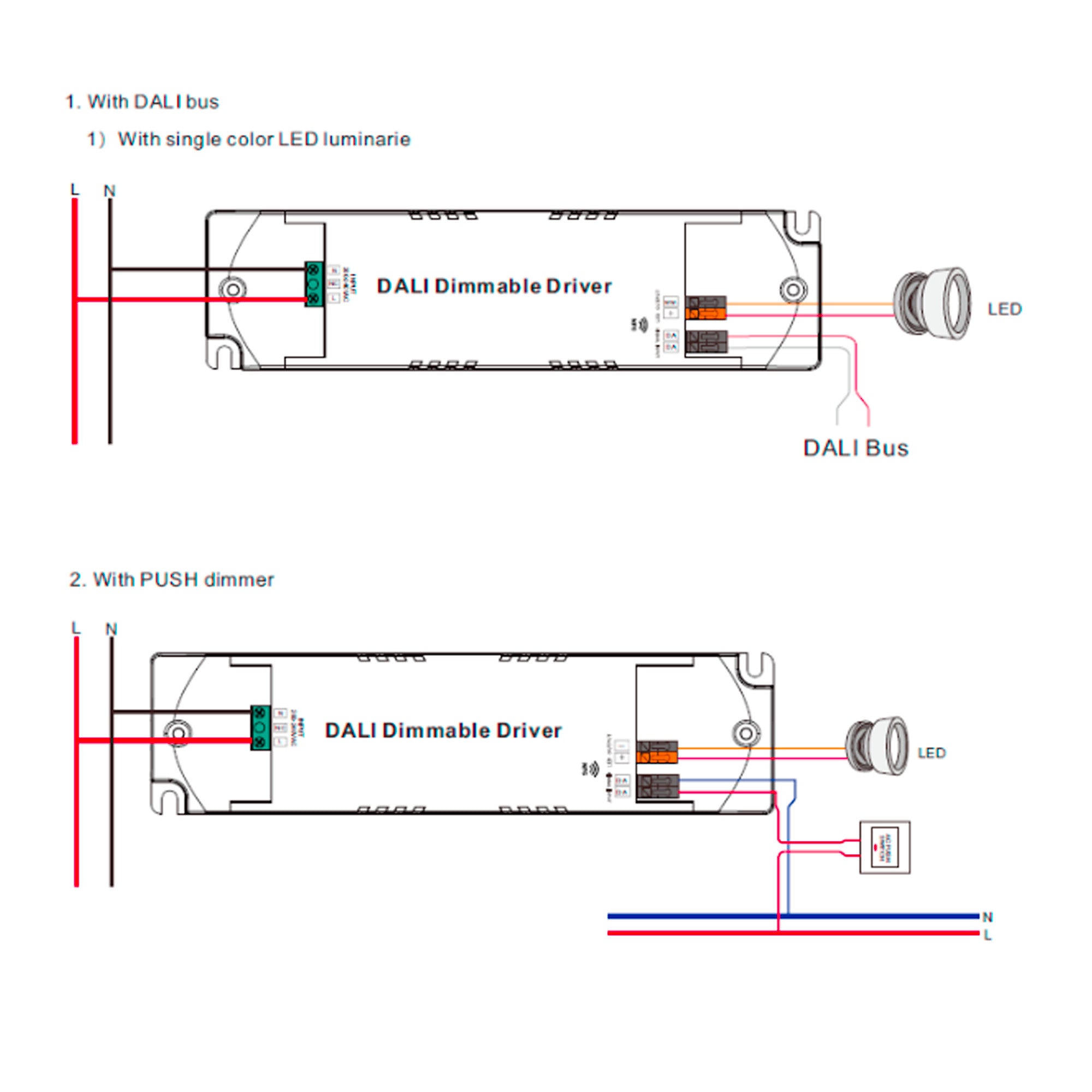 Driver regulable DALI DT6 monocolor 220-240V - Salida 6-42V DC - 100-700mA - 12W (1)