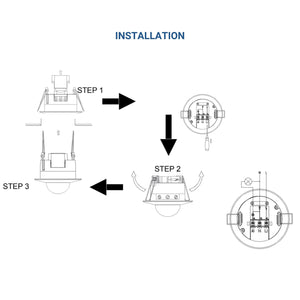 Sensor de presencia PIR empotrable con mando a distancia - 360º - IP20 - Barcelona Led-