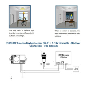 Sensor de luz fotoeléctrico Crepuscular 360º de superficie o empotrar - Regulación 1-10V-DC - Barcelona Led-