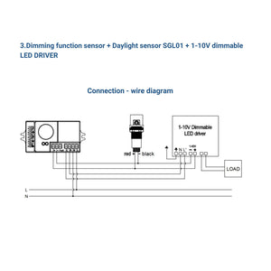 Sensor de luz fotoeléctrico Crepuscular 360º de superficie o empotrar - Regulación 1-10V-DC (7)