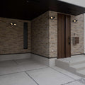 Double outdoor wall light