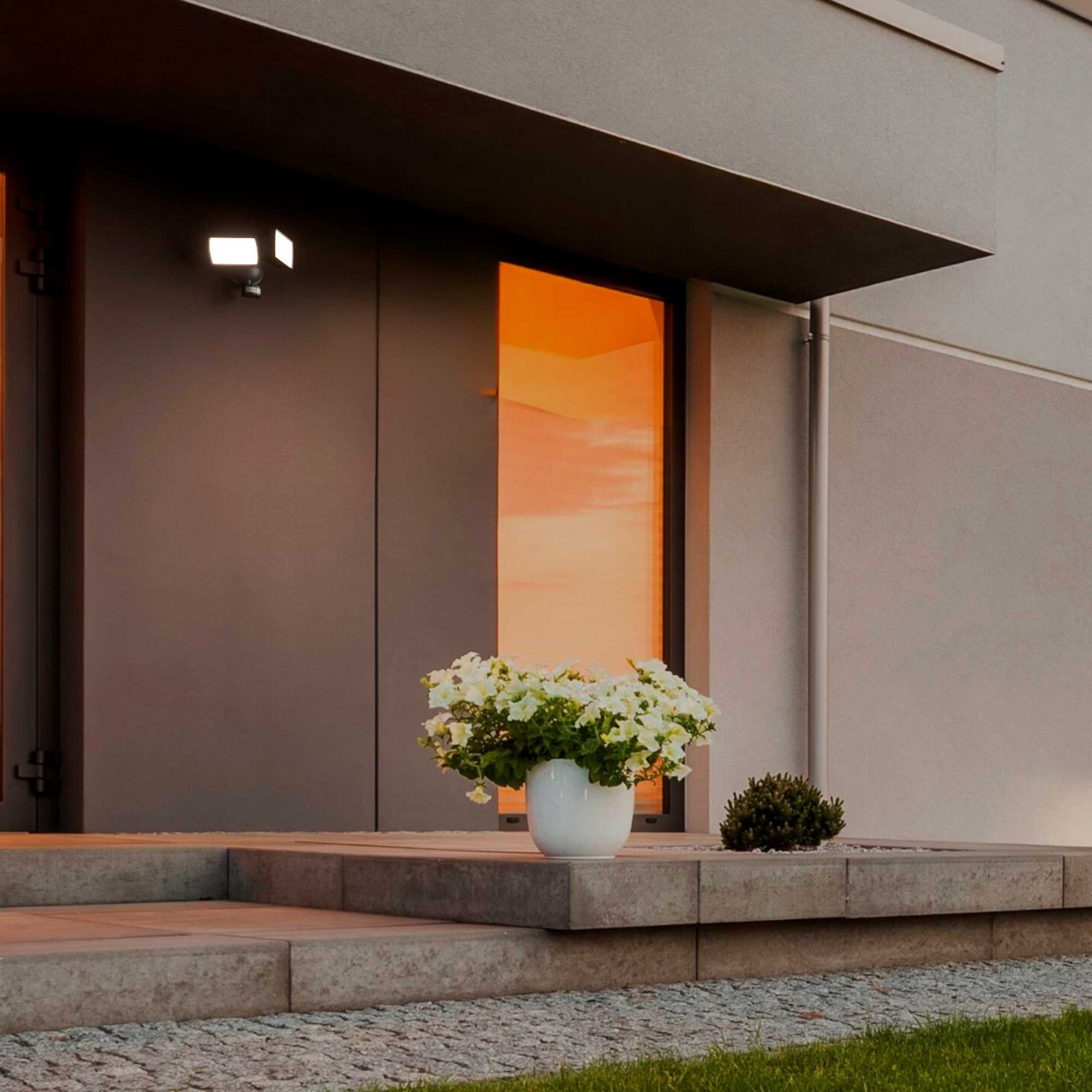 Proyector LED doble de pared exterior con sensor PIR 30W - 4000K - IP54 (1)