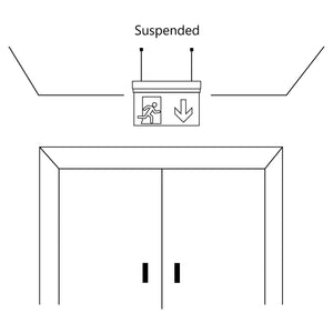 Luz de emergencia permanente con pictograma "Salida lateral" - Suspensión (2)