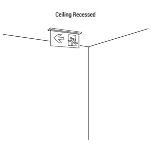 Luz de emergencia permanente con pictograma "Salida lateral" - Empotrable (2)