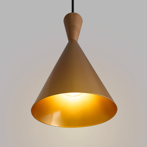 Lámpara colgante nórdica en metal y madera "Exan" (24)