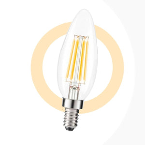 Bombilla LED filamento Vela E14 C35 - 5W - Transparente - Barcelona Led-
