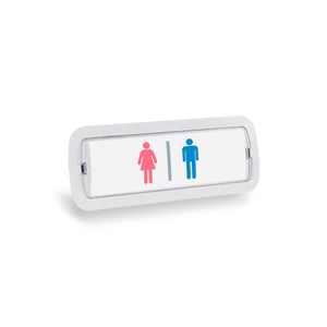 KIT pictograma autodhesivo "Baños" + Luz de emergencia permanente