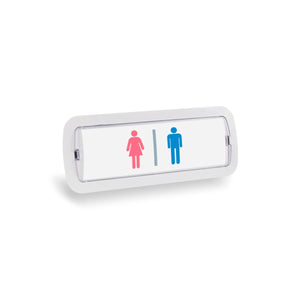 KIT pictograma autodhesivo "Baños" + Luz de emergencia permanente