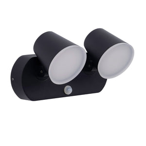Aplique de pared exterior doble con sensor PIR "Tura" - 20,5W - Orientable - 3000K - IP54 - Barcelona Led-Decoración