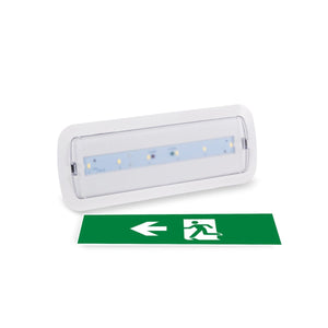 KIT Pictograma autoadhesivo "Salida izquierda" + Luz de emergencia 3W (1)