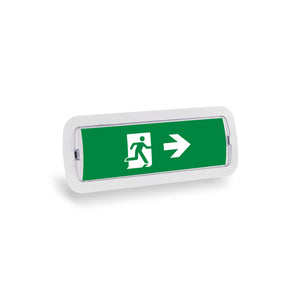 KIT Pictograma autoadhesivo "Salida derecha" + Luz de emergencia 3W