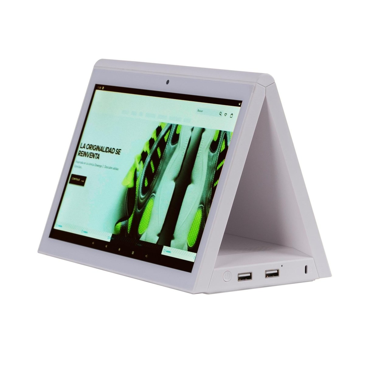 Display publicitario LCD de mesa 10.1'' con cámara - Pantalla doble - Táctil - Android 10 - Barcelona Led-Signage
