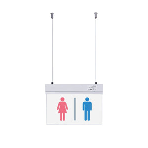 Luz de emergencia permanente con pictograma "Baños" - Suspensión - Barcelona Led-