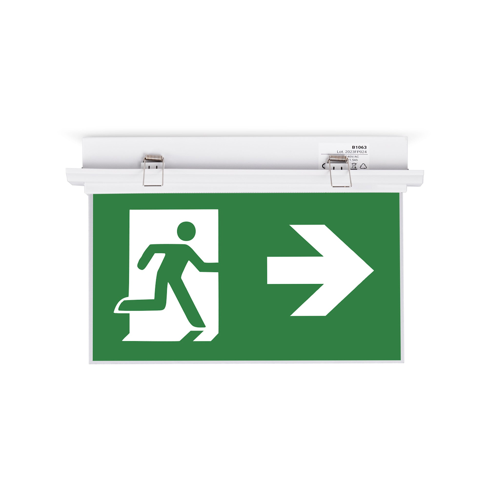 Luz de emergencia permanente con pictograma "Salida lateral" - Empotrable