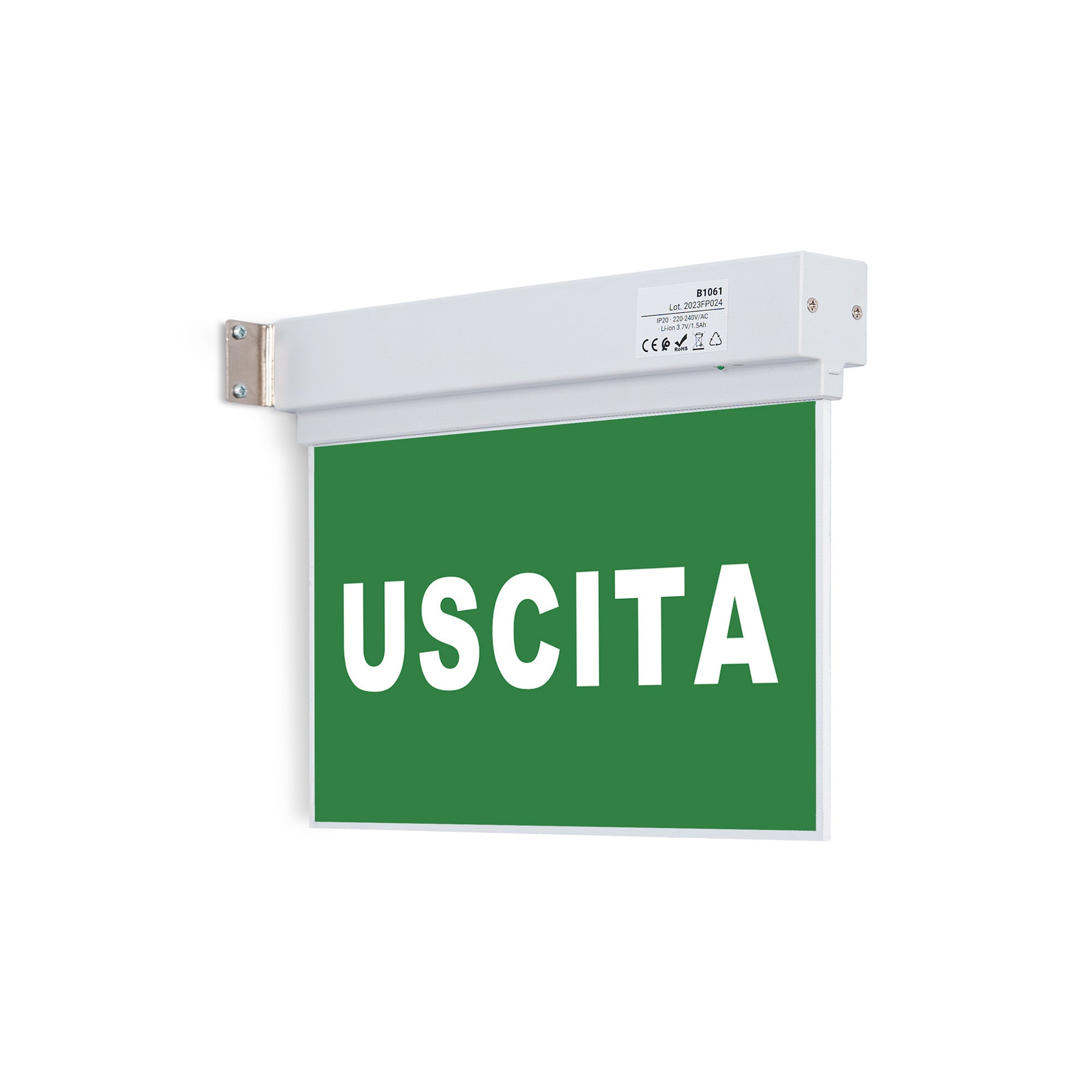 Luz de emergencia permanente con cartel "Salida"