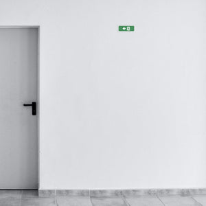 KIT Pictograma autoadhesivo "Salida izquierda" + Luz de emergencia 3W (12)