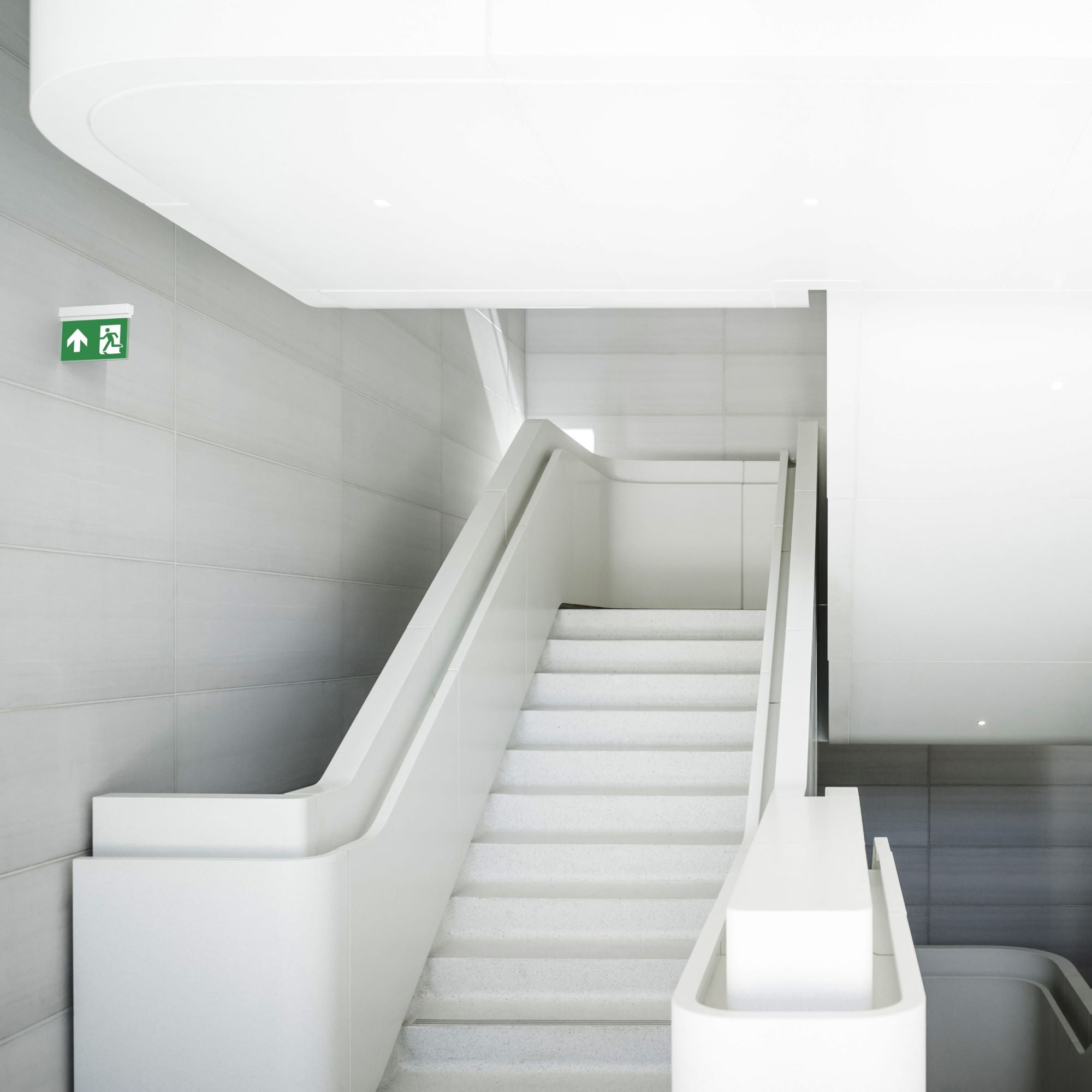 Luz de emergencia permanente con pictograma "Salida arriba" (1)