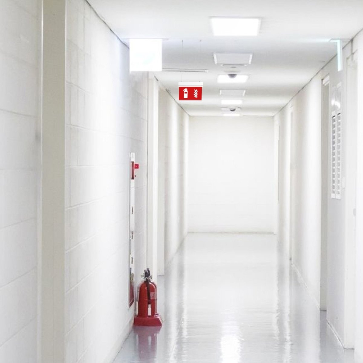 Luz de emergencia permanente con pictograma "Extintor" - Suspensión - Barcelona Led-