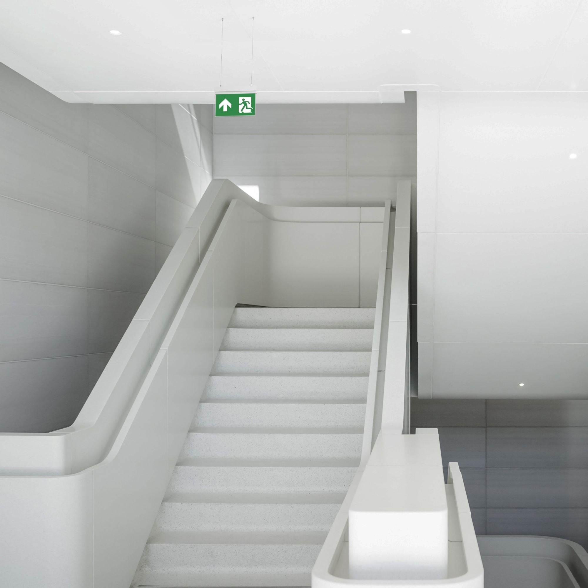 Luz de emergencia permanente con pictograma "Salida arriba" - Suspensión (1)