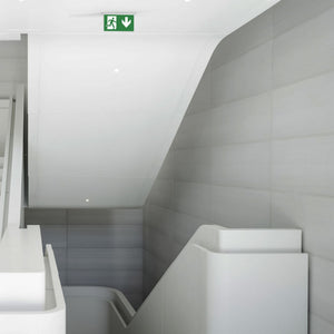 Luz de emergencia permanente con pictograma "Salida abajo" - Empotrable (1)