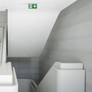 Luz de emergencia permanente con pictograma "Salida abajo" - Empotrable (1)