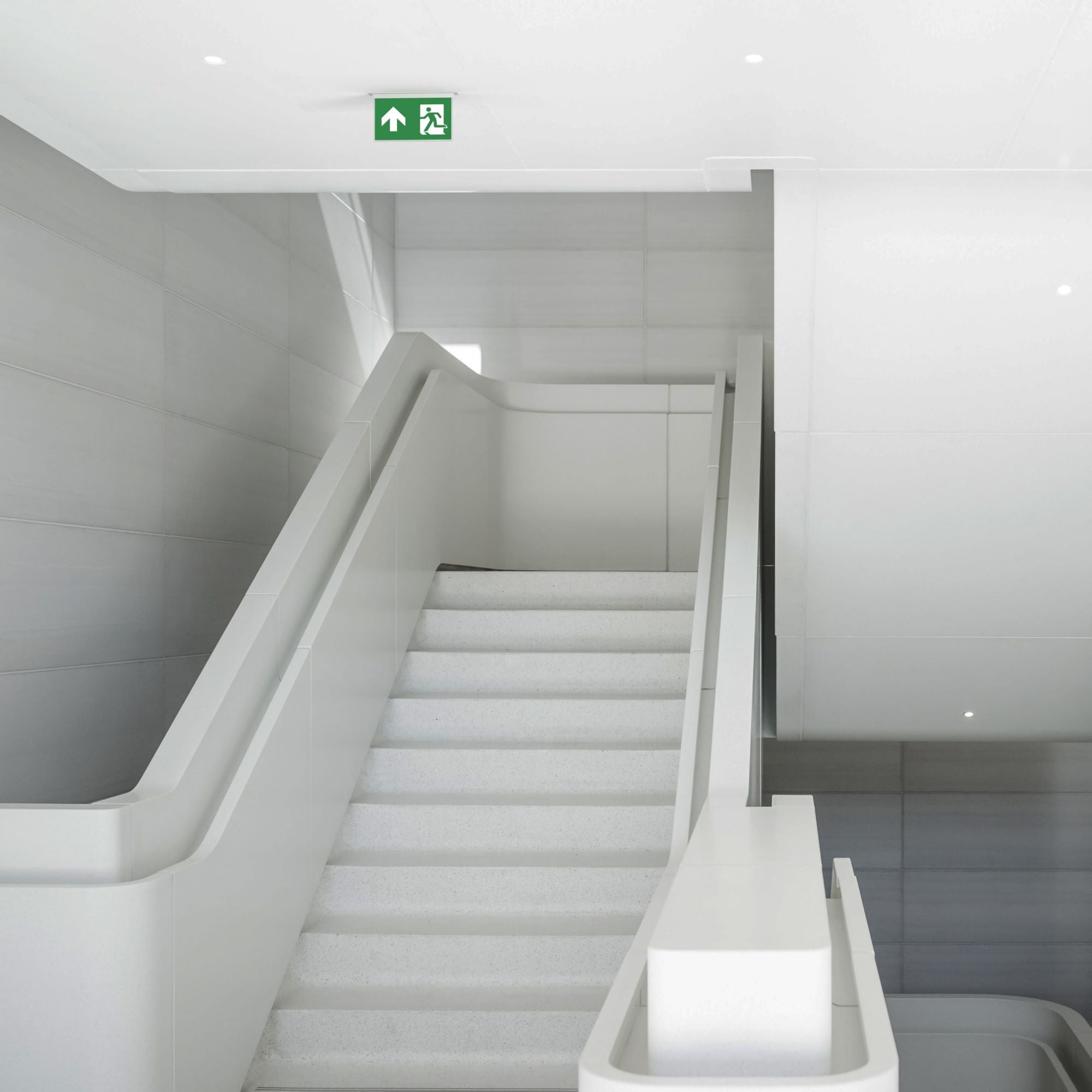 Luz de emergencia permanente con pictograma "Salida arriba" - Empotrable (1)