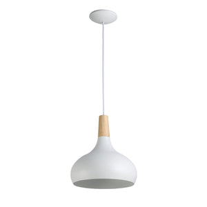 Lámpara colgante de metal y madera "Loop" - Barcelona Led-Decoración
