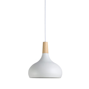 Lámpara colgante de metal y madera "Loop" - Barcelona Led-Decoración
