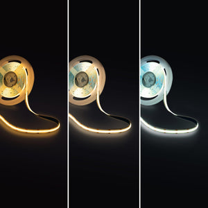 Tira LED COB 24V DC - CCT - 14W/m - 10mm - IP20 - Rollo de 5 metros - Corte cada 26mm (1)