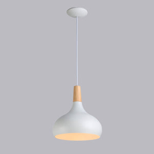 Lámpara colgante de metal y madera "Loop" - Barcelona Led-Decoración