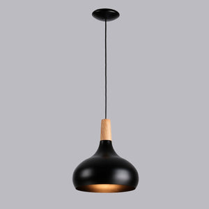 Lámpara colgante de metal y madera "Loop" - Barcelona Led-Decoración