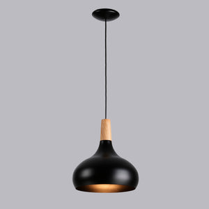 Lámpara colgante de metal y madera "Loop" (18) & Lámpara colgante de metal y madera "Loop"