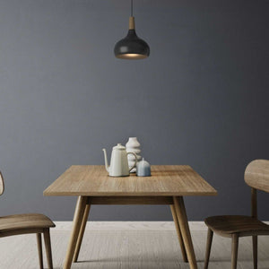 Lámpara colgante de metal y madera "Loop" - Barcelona Led-Decoración