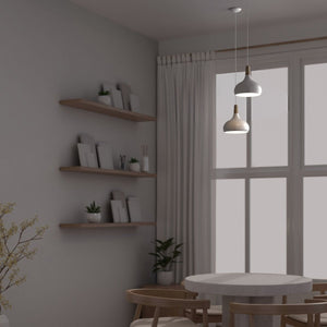 Lámpara colgante de metal y madera "Loop" - Barcelona Led-Decoración