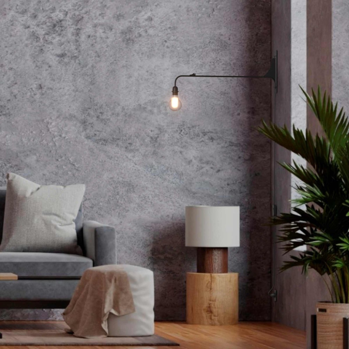Aplique de pared orientable con cable y enchufe "Pitt" - Barcelona Led-Decoración