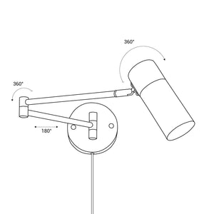 Aplique de pared extensible con cable y enchufe "Logan" (2)