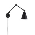 Verstelbare vintage wandlamp met snoer en stekker