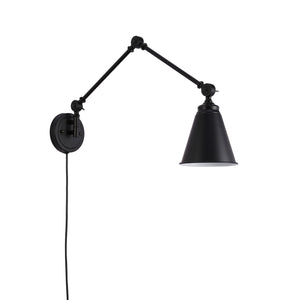 Aplique de pared vintage orientable con cable y enchufe "Tika" (2)