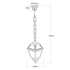 Farol de exterior colgante FUMAGALLI "Sichem/Mary" - E27 - Barcelona Led-Decoración