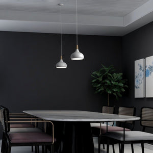 Lámpara colgante de metal y madera "Loop" - Barcelona Led-Decoración
