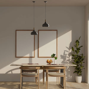 Lámpara colgante de metal y madera "Loop" - Barcelona Led-Decoración
