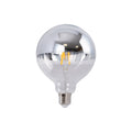 Decorative silver mirrored light bulb - E27 G125 - 6W - 3000K 3