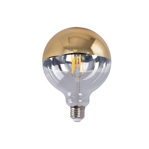 Bombilla decorativa espejada dorada E27 G125 - 6W - 3000K - Barcelona Led-