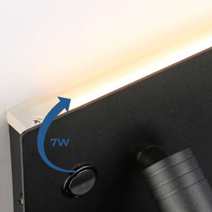 Aplique de pared para lectura con puerto USB "Kerta" - Iluminación doble - 3W+7W (88)