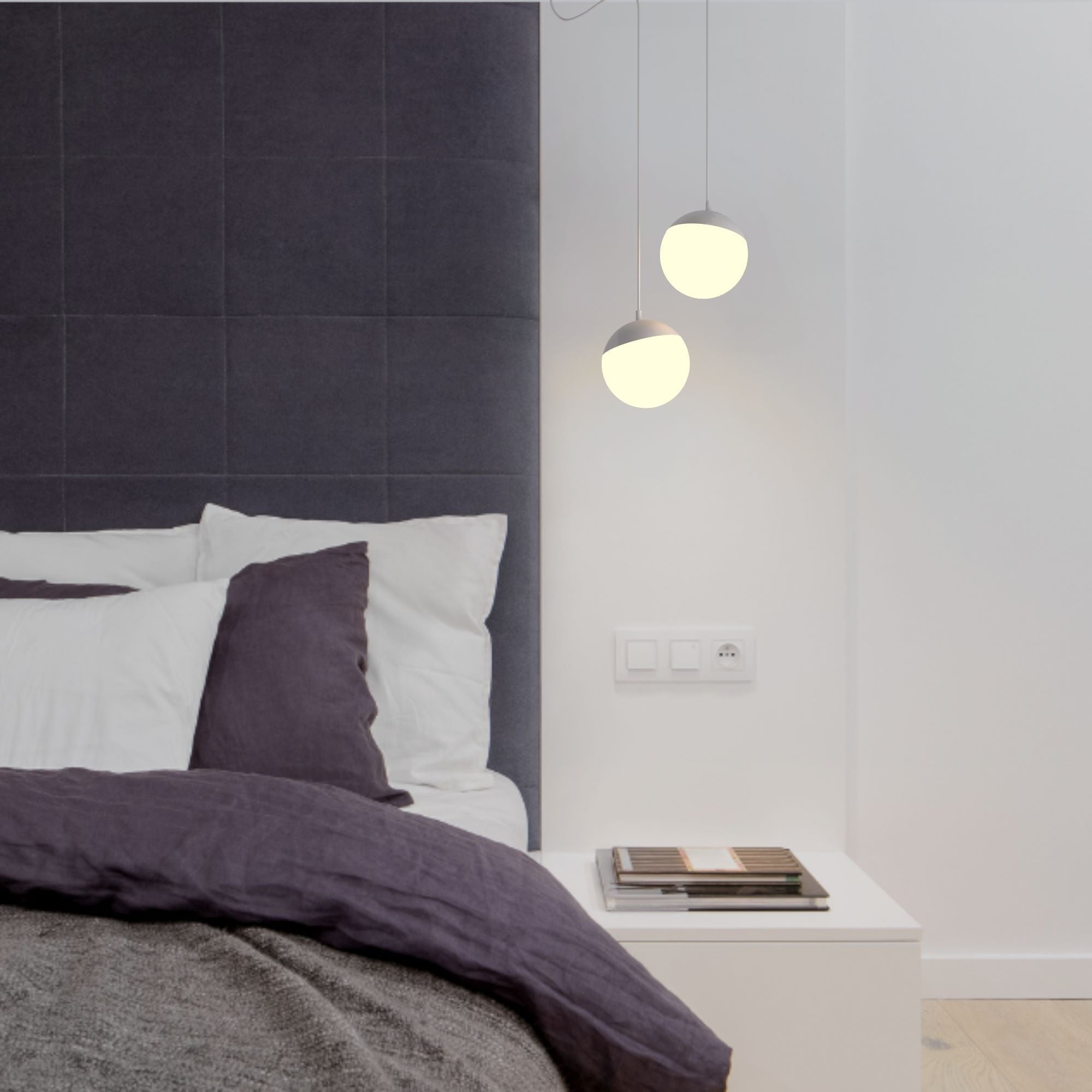 Lámpara colgante LED esfera para carril magnético 48V - 6W - 2700K - CRI90 - Blanca (1)